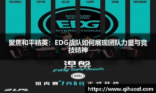 聚焦和平精英：EDG战队如何展现团队力量与竞技精神